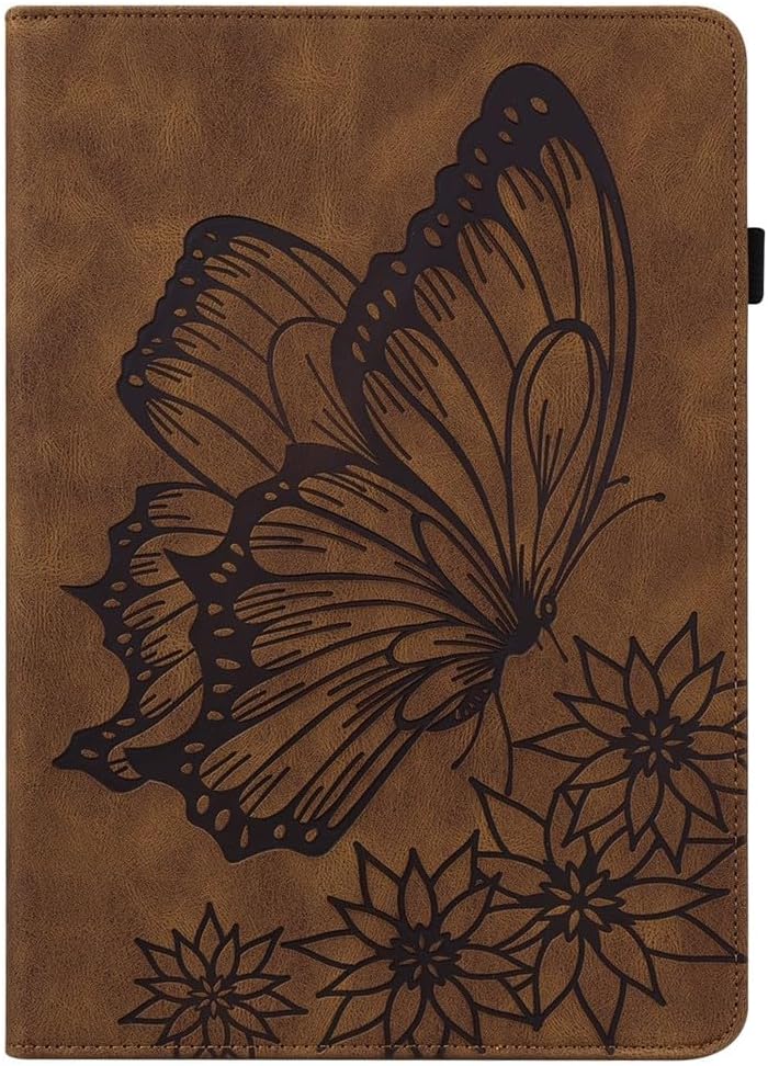Generic case Compatible with Kindle Paperwhite 1st Generation (2012) E-Reader Color: (Brown) Magnetic Leather Wallet flip Case Butterfly Pattern Cover
