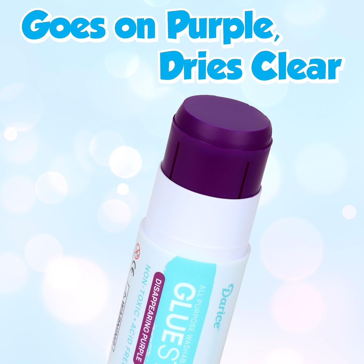 Darice Giant Disappearing Purple Glue Sticks, Large 115-gram Jumbo XL Glue Stick - Dries Clear, Washable, Non-Toxic - Classroom Back to School Supplies - 1 Pack 4.05oz