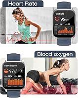 Cloudpoem Smartwatch 1.85" HD kijelző Bluetooth hívás fitness tracker 110+ sportmód szívritmus monitor iOS Android - Silver Blue 4
