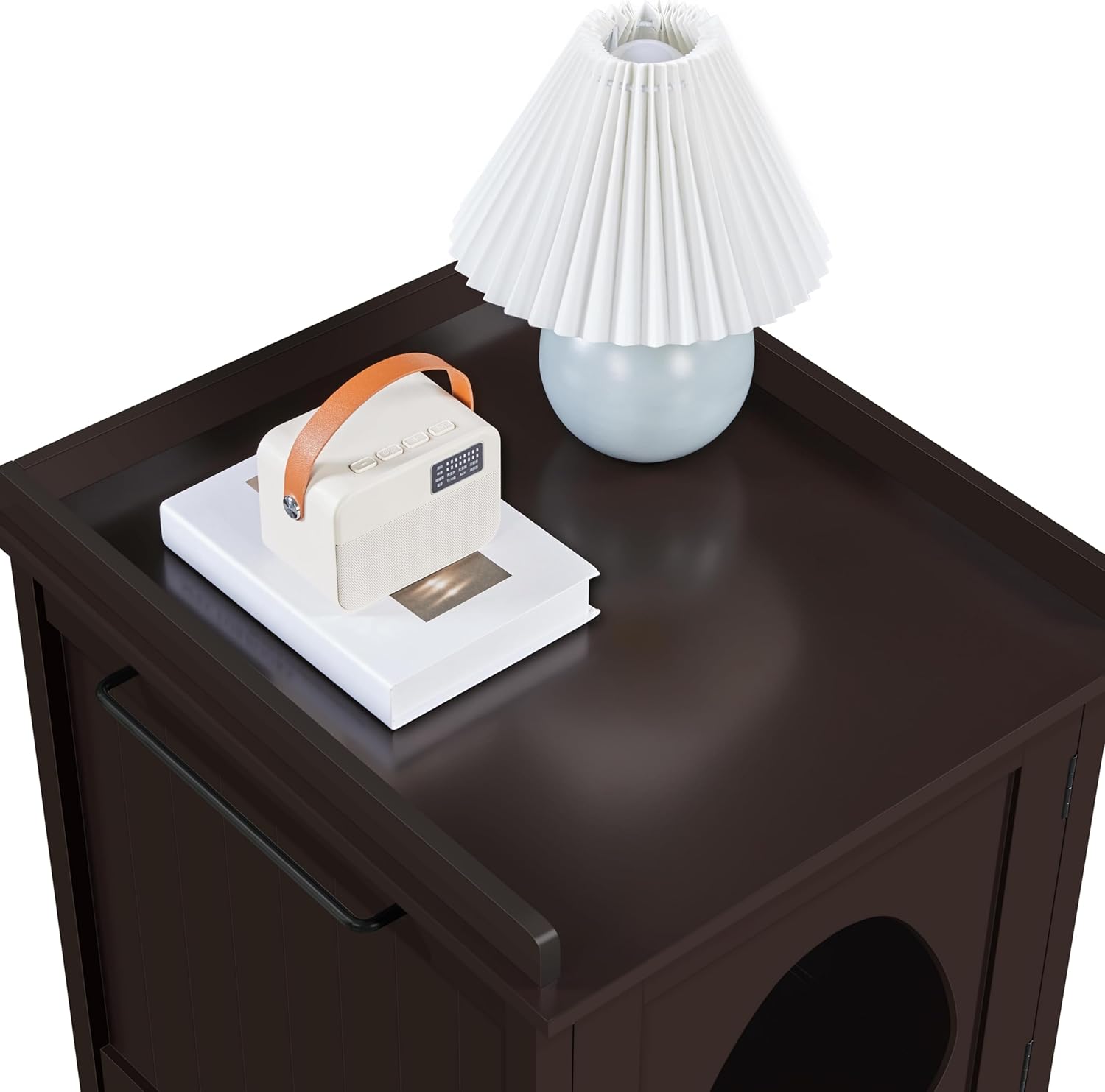 Yaheetech Cat Litter Box Enclosure, Hidden Litter Box Furniture with Side Towel Bar, Wooden Cat Washroom, Storage Cabinet, Indoor Pet House, Side Table Nightstand, Espresso