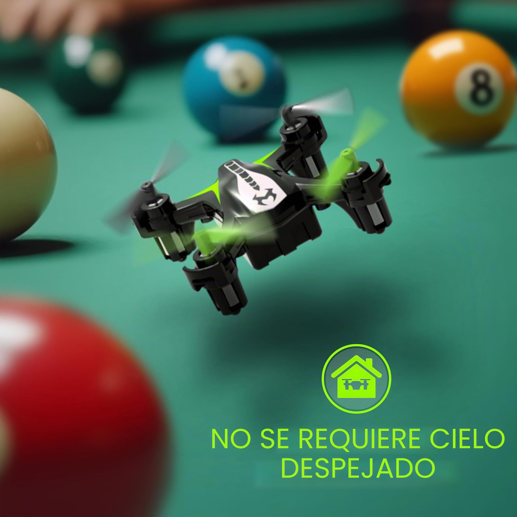 Sky Viper Dash Nano Drone negro/verde, 2 x 2 x 0.75 pulgadas