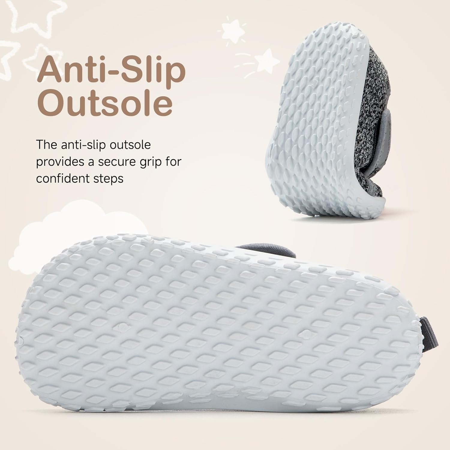 nerteo Toddler Boy Girl Sneakers Wide Toe Box Adjustable Barefoot Slip on Shoes Lightweight Walking Running Non-Slip Breathable Tennis Athletic School Gym Shoes - Image 3