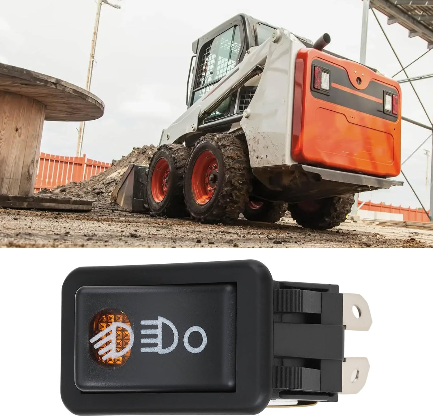ECSiNG 2 Pack Skid Steer Rocker Switch 5-Pin Head Light Switch 6665315 Compatible with Bobcat 450 463 753 763