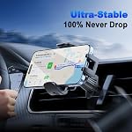 [2026 NEW] Car Phone Holder for Vertical/Horizontal Vent【Upgraded Metal Hook Clip】【Wider Clamp&Fit Thicker Case】Universal Cellphone Stand Car Mount Cradle for iPhone 17 Pro Max 16 15 14 13 Air Android