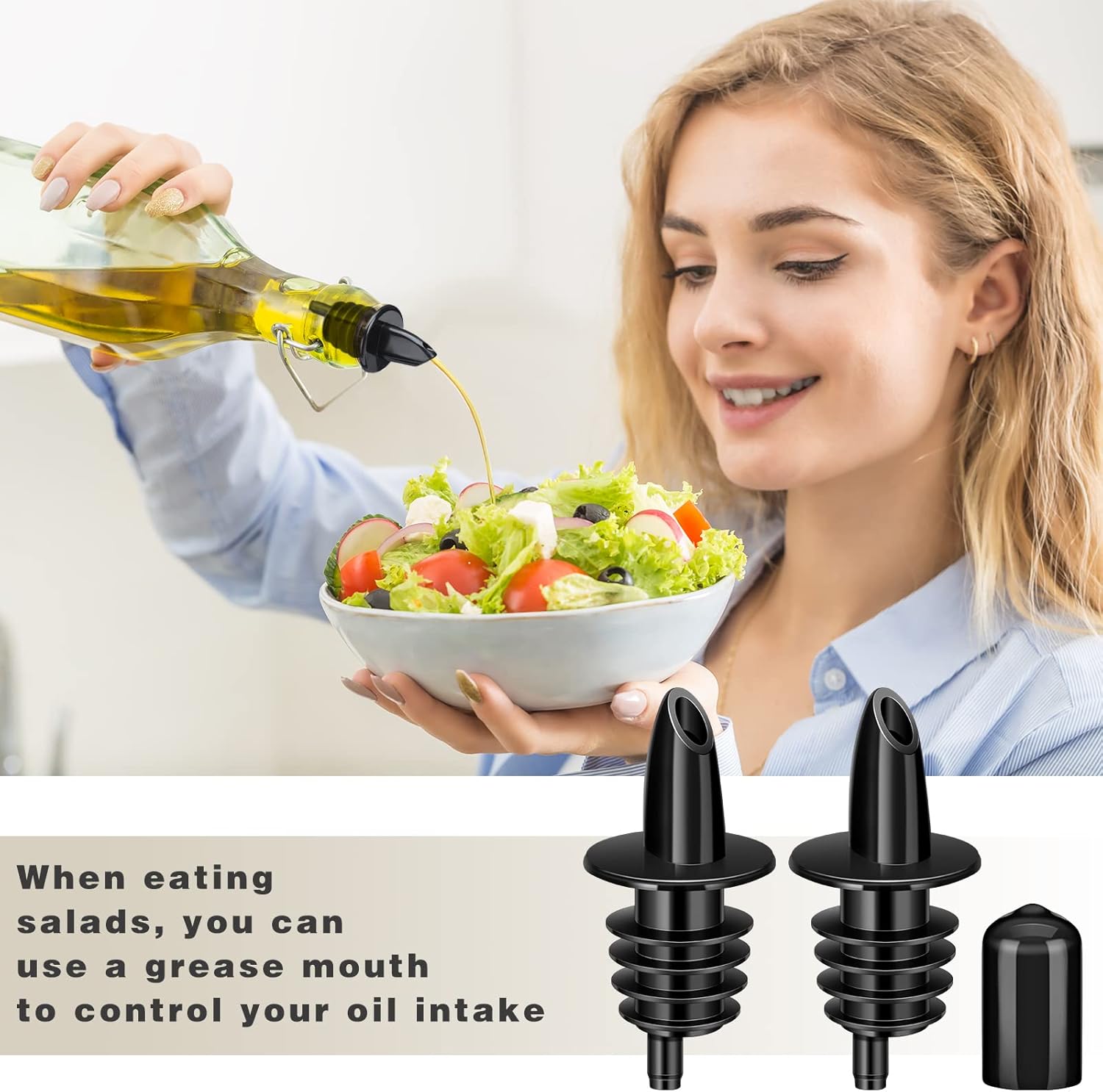 100 Pcs Bottle Pourers Syrup Pour Spouts Including Snow Cone Syrup Alcohol Liquor Bottle Pourers and Rubber Dust Cap Covers Dispenser Accessories