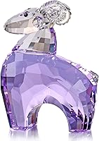 Vista 6 de Figura coleccionable del zodíaco de oveja de cristal, adorno de animal para decoración del hogar, regalos de cumpleaños (azul)