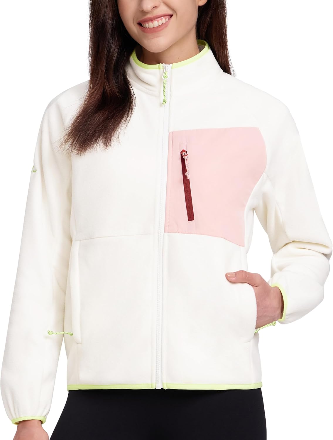 Pioneer Camp Women's Fleece Jacket Full Zip Lightweight Warm Soft Polar Fleece Winter Coat With Zipper Pockets Outerwear