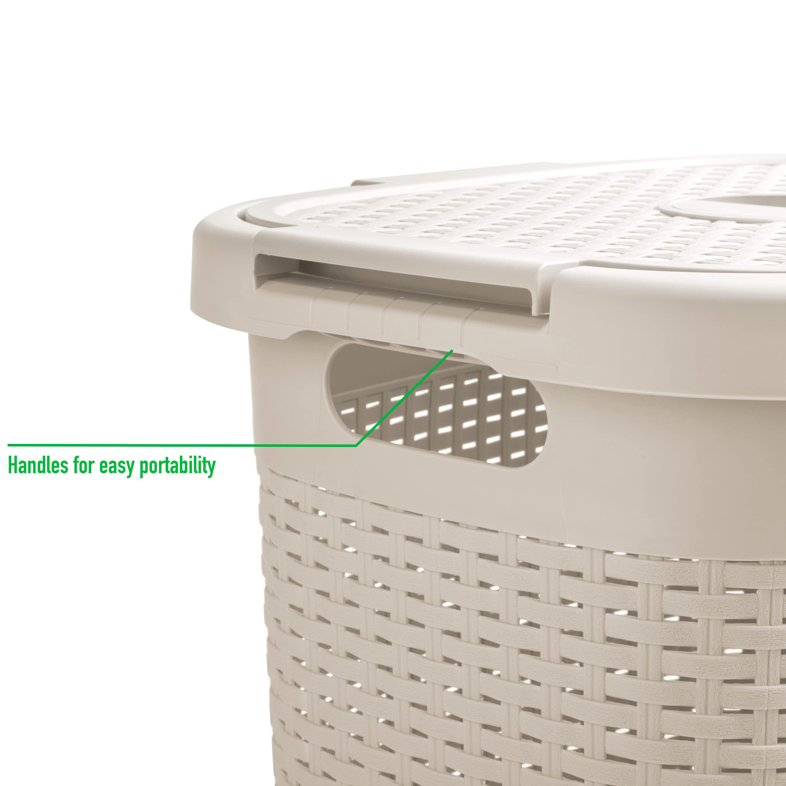 Mind Reader Basket Laundry Hamper with Cutout Handles, Washing Bin