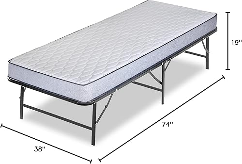 Miniatura 7 de Zayton Base Quickbase de colchón de metal de 14 pulgadas con listones de acero no necesita somier individual negro