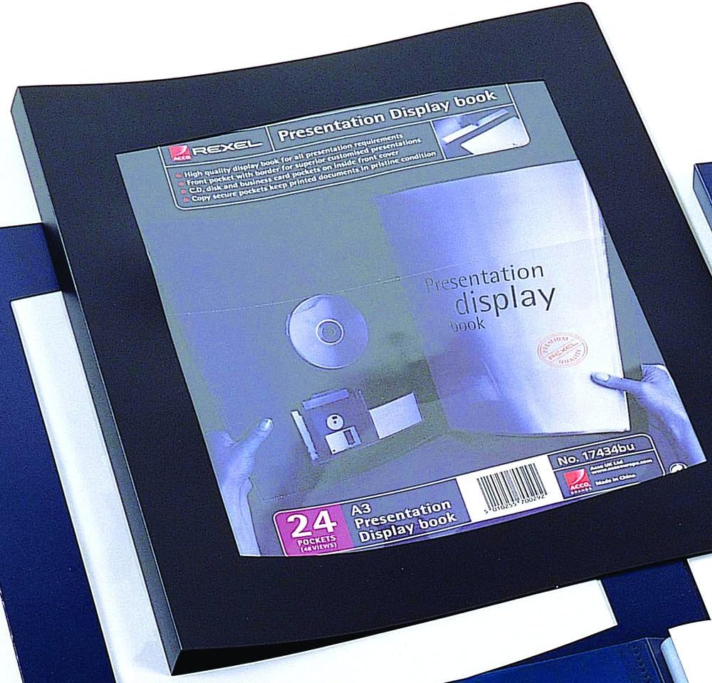 Rexel 210480 A4 24 Pocket ClearView Display Book,Black