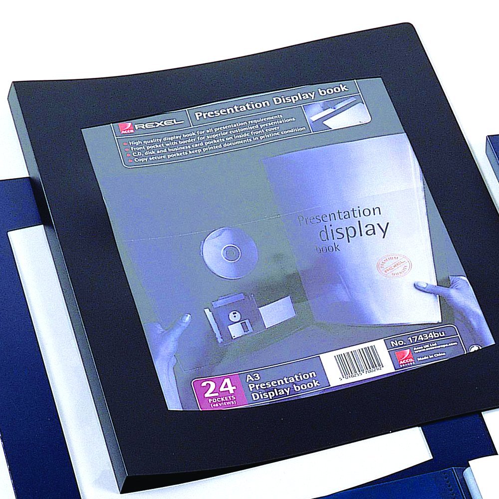 Rexel 210480 A4 24 Pocket ClearView Display Book,Black Black 1 - View #9