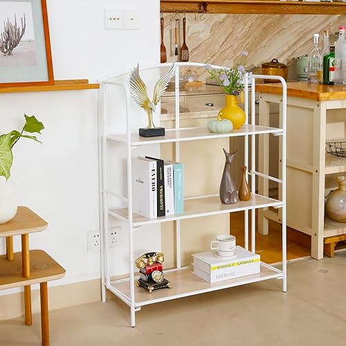 Miniatura 247 de Crofy - Estantería plegable sin montaje para sala de estar, estante plegable blanco de 5 niveles para oficina en casa, organizador de almacenamiento