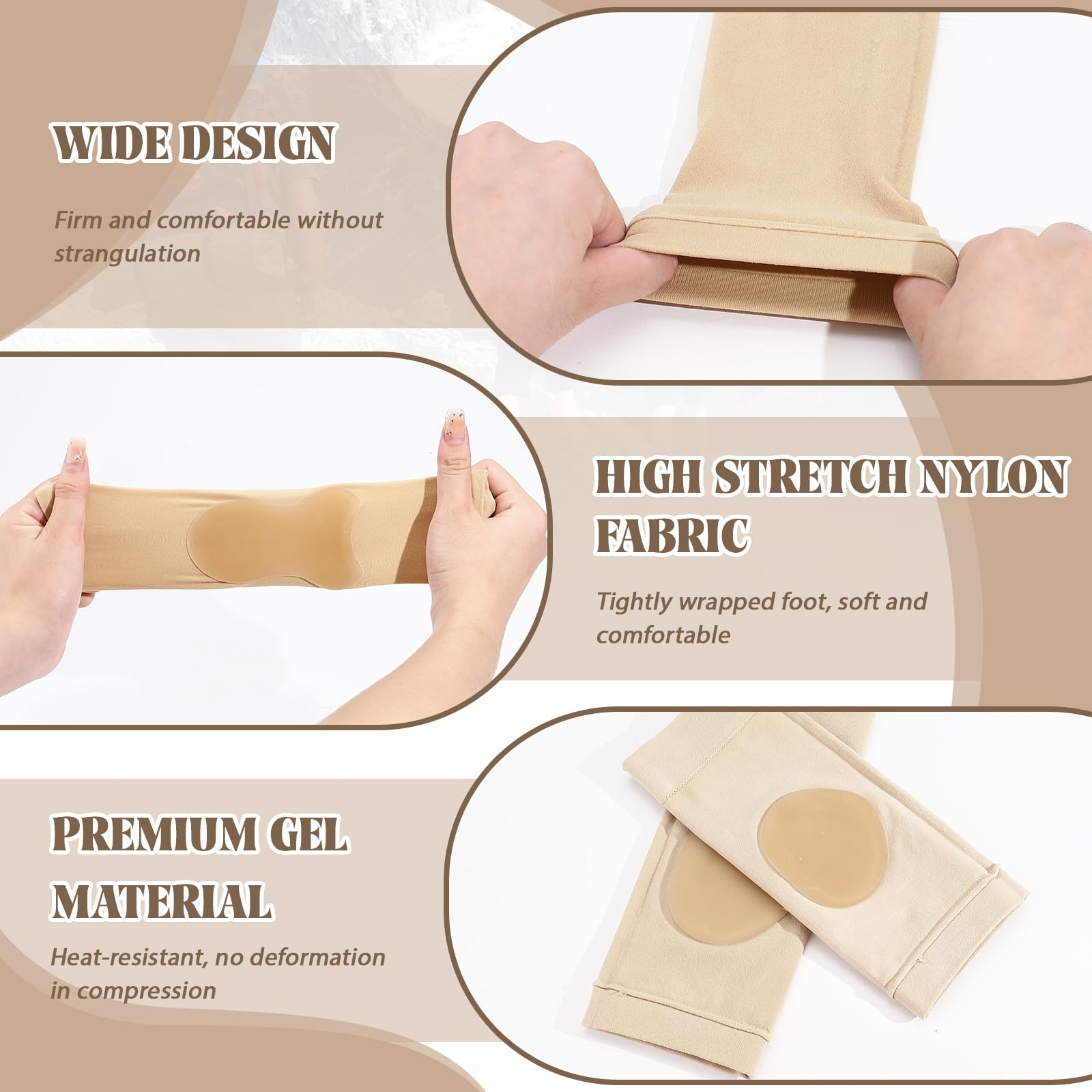 2 pares de calcetines protectores de talón con almohadilla de gel, manga acolchada para el tendón de Aquiles maleolar, calcetines acolchados para patinaje artístico, rodillos, botas, zapatos,