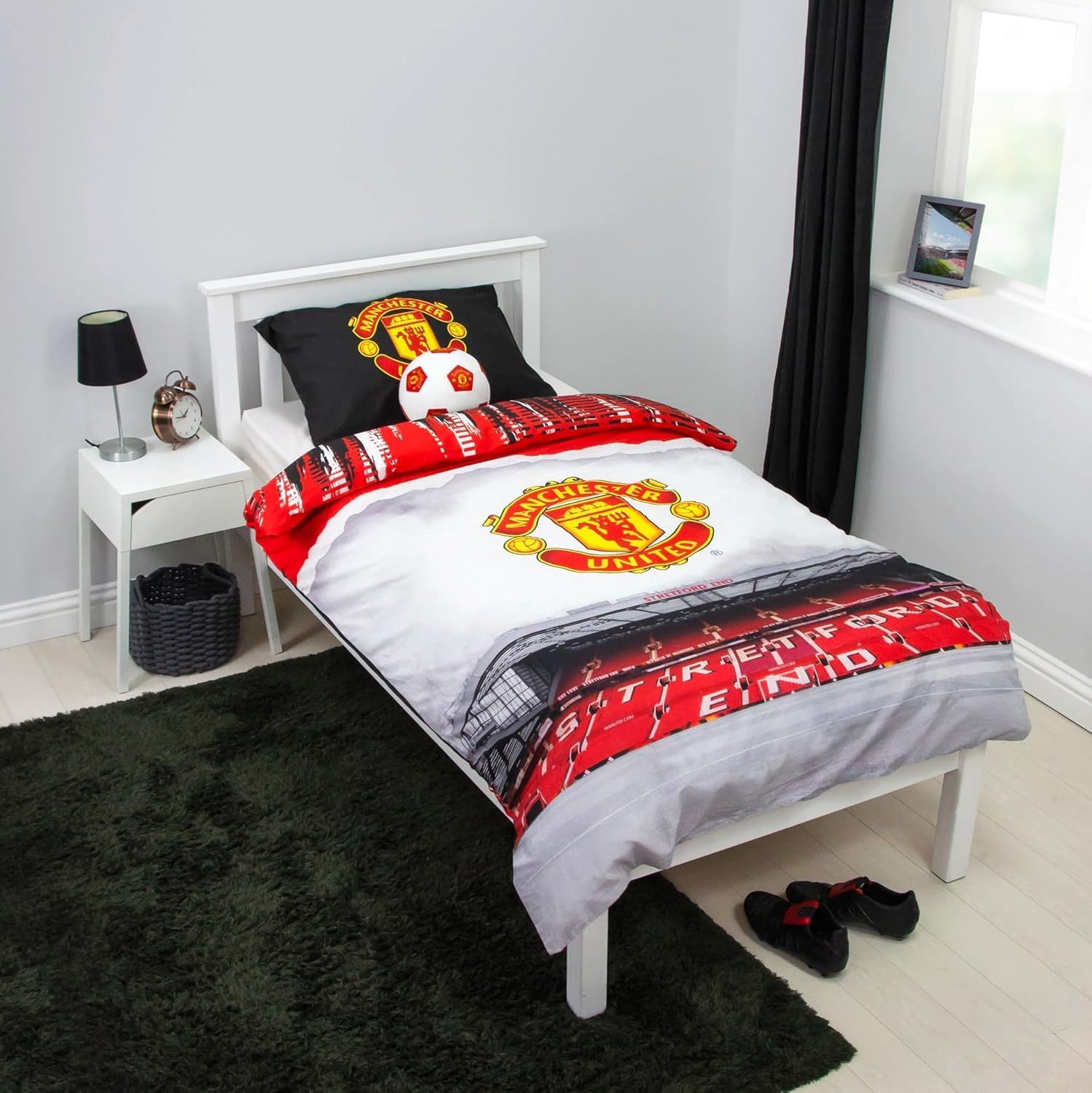 Character World Manchester United FC 3D Soccer Cushion | Fluffy Stuffed Toy Soccer Ball