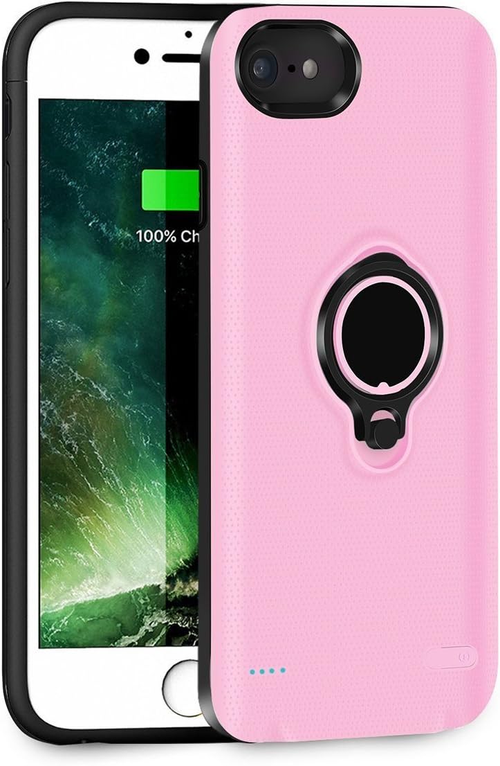7200mAh Battery Case for iPhone 8 Plus/ 7 Plus, Rechargeable External Battery Charger Case, Portable Power Charger Protective Charging Case for Apple iPhone 8 Plus, 7 Plus(5.5 Inch) - Pink