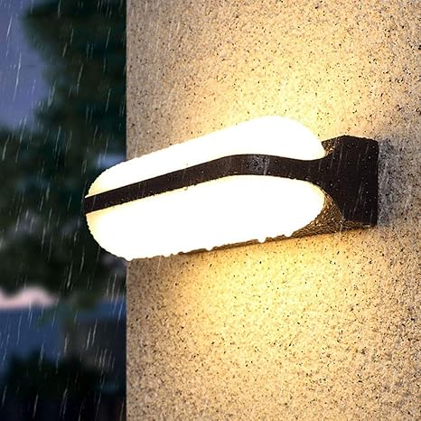 TWTCC TWTCC Wandmontage licht Outdoor Waterdichte Wandlamp Eenvoudige Moderne Nieuwe Chinese Exterieur Courtyard Lamp American Creative Aisle Outdoor Balkon Wandlampen Trompet Geactiveerd Licht for terras D