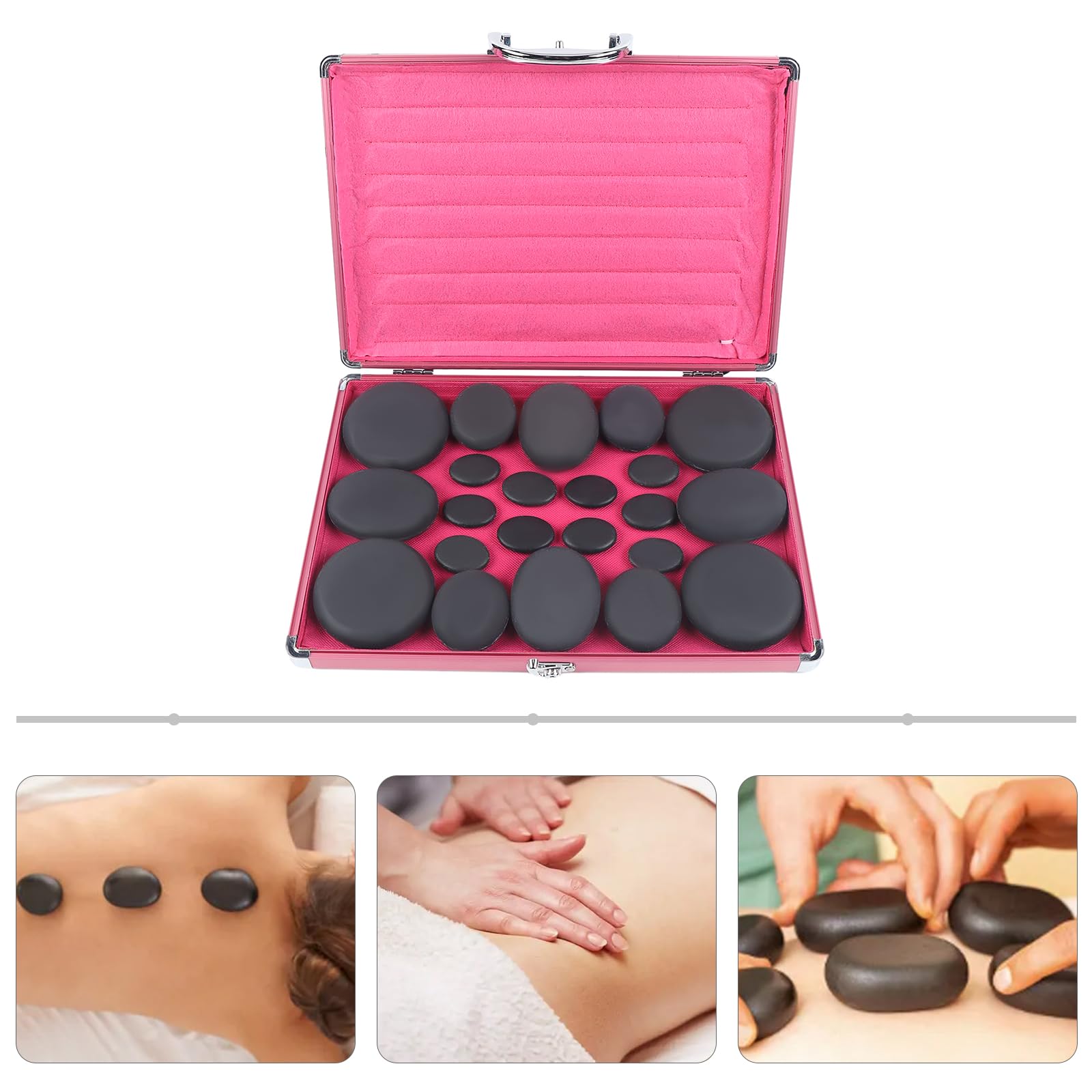Zestaw do masażu Hot Stone 20 szt., 220 W Hot Stone urządzenie do masażu, kamienie do masażu, kamienie do spa, Hot Stones z zestawem grzewczym do masażu Gua Sha i Tuina