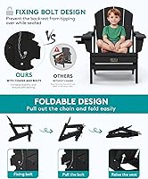 Vista 14 de SERWALL - Silla plegable Adirondack para patio, jardín, exterior, resistente a la intemperie, sillas para hoguera, color naranja