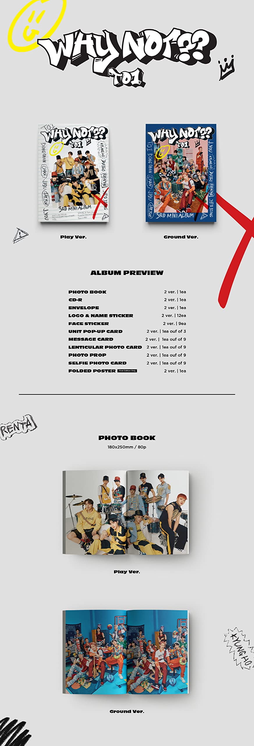 TO1 - DLACZEGO NIE?? 3. mini album + składany plakat (PLAY+GROUND VERSET)