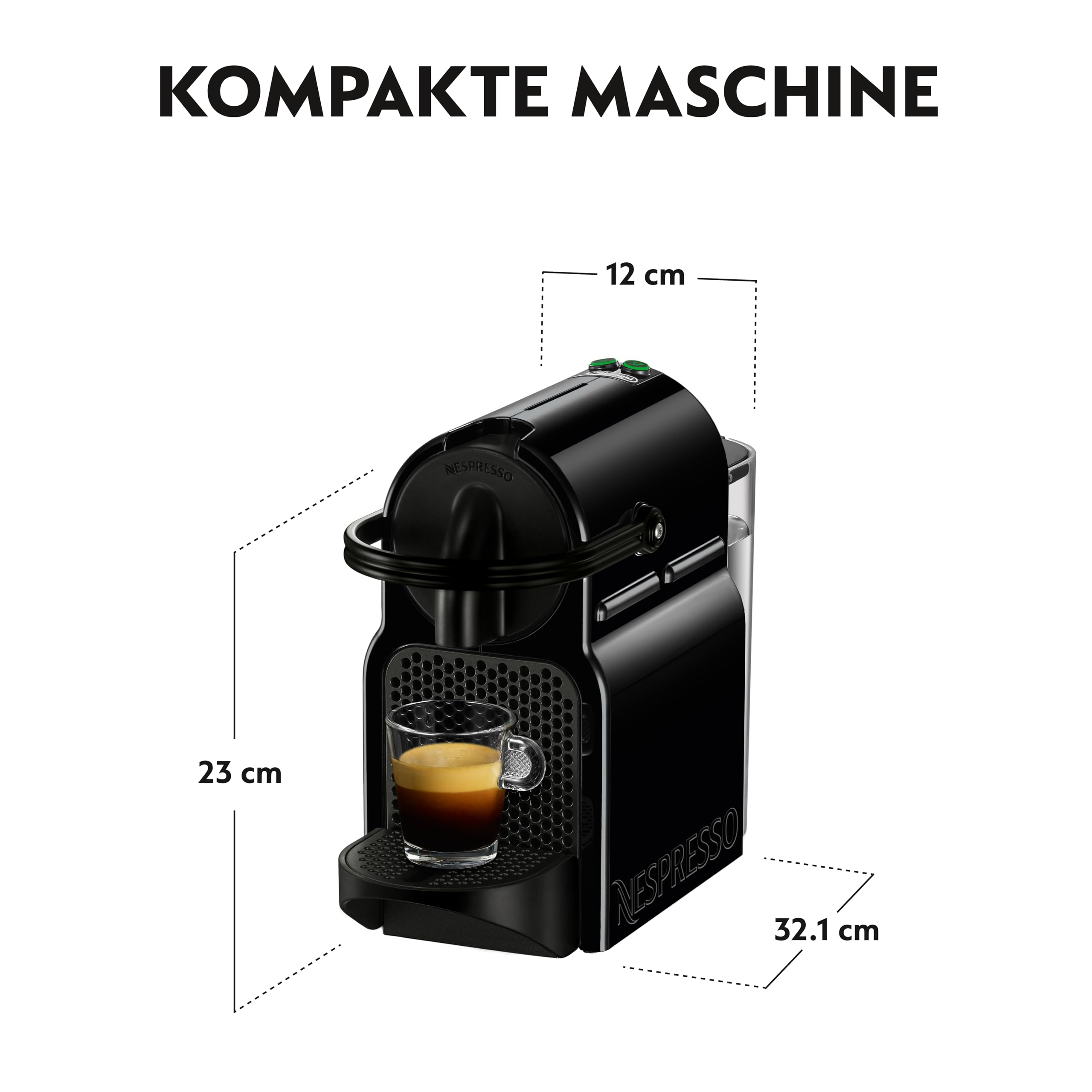 De Longhi Nespresso Inissia EN 80.B Kaffeemaschine 19 bar Schwarz