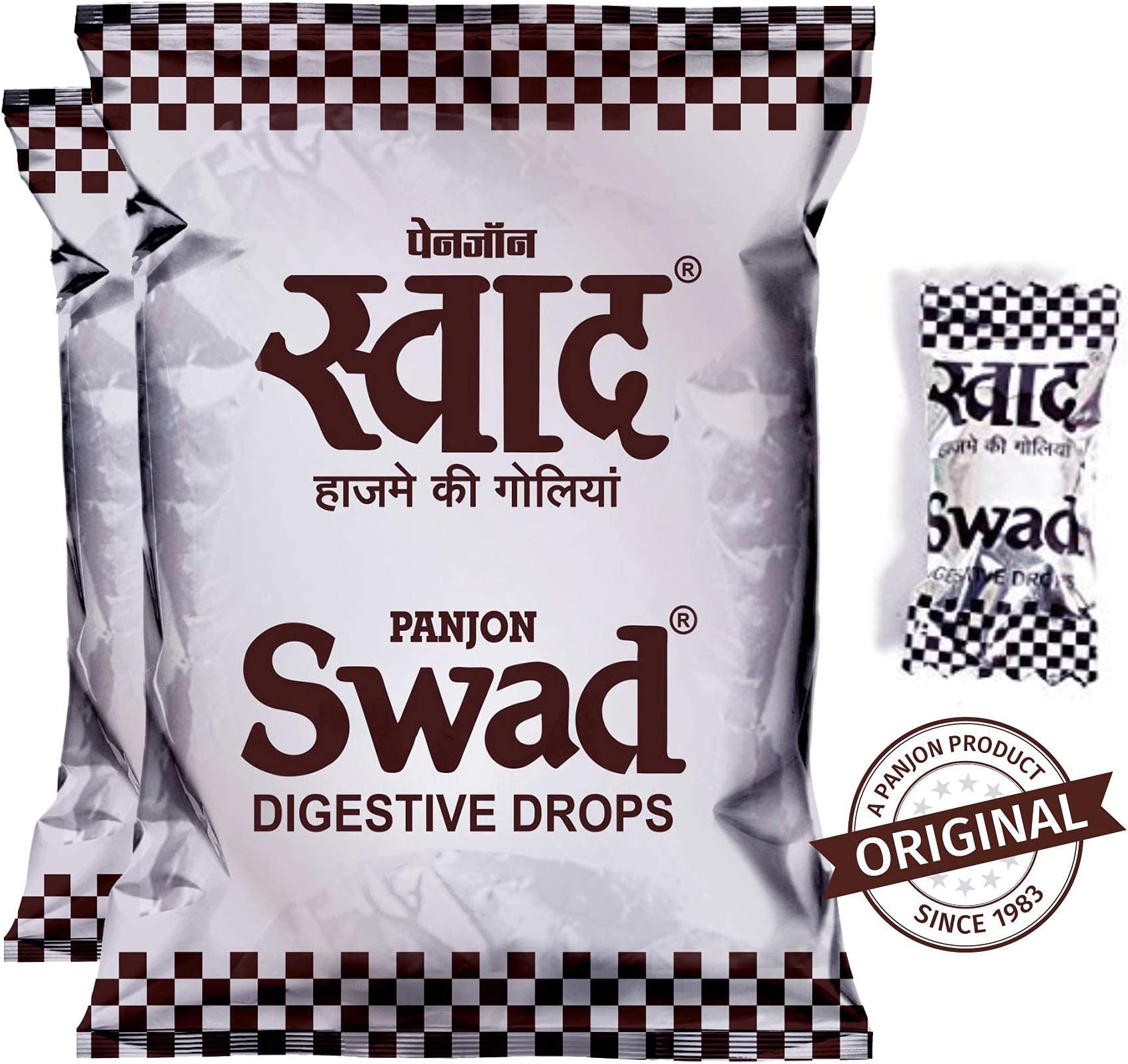 Swad Digestive Chocolate Candy (50 Toffee X 2 Pack) 100 Count (Pack Of 1) Silver