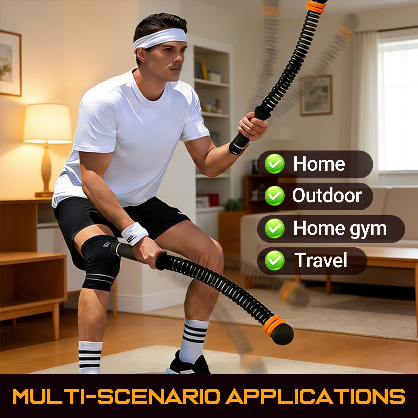 SakerPlus Corde da combattimento regolabili senza fili, 1,4 kg, per palestra domestica, HIIT, forza e allenamento completo del corpo