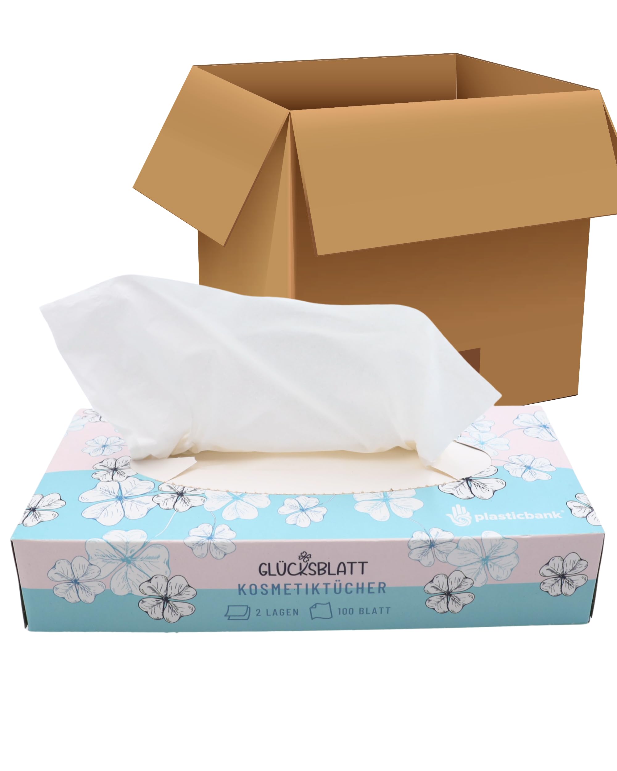 Glücksblatt Fazzoletti da trucco a 2 strati, 4000 salviette, 40 x 100 fogli, morbidi e delicati, adatti a tutti i comuni sistemi di erogazione