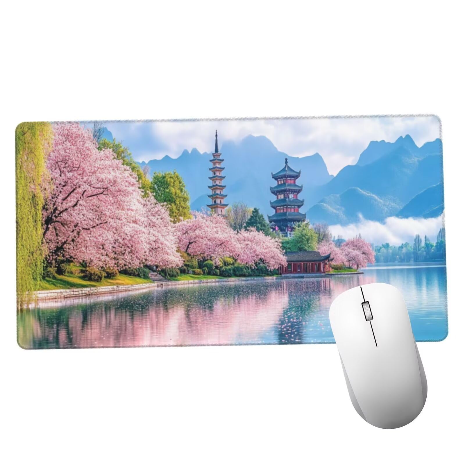Podkładka pod mysz z krajobrazem XXL mata na biurko morze 1600 x 800 x 3 mm zmywalna podkładka do gier na laptopa, z antypoślizgową gumową podstawą do gier, PC, pracowników biurowych Y1185