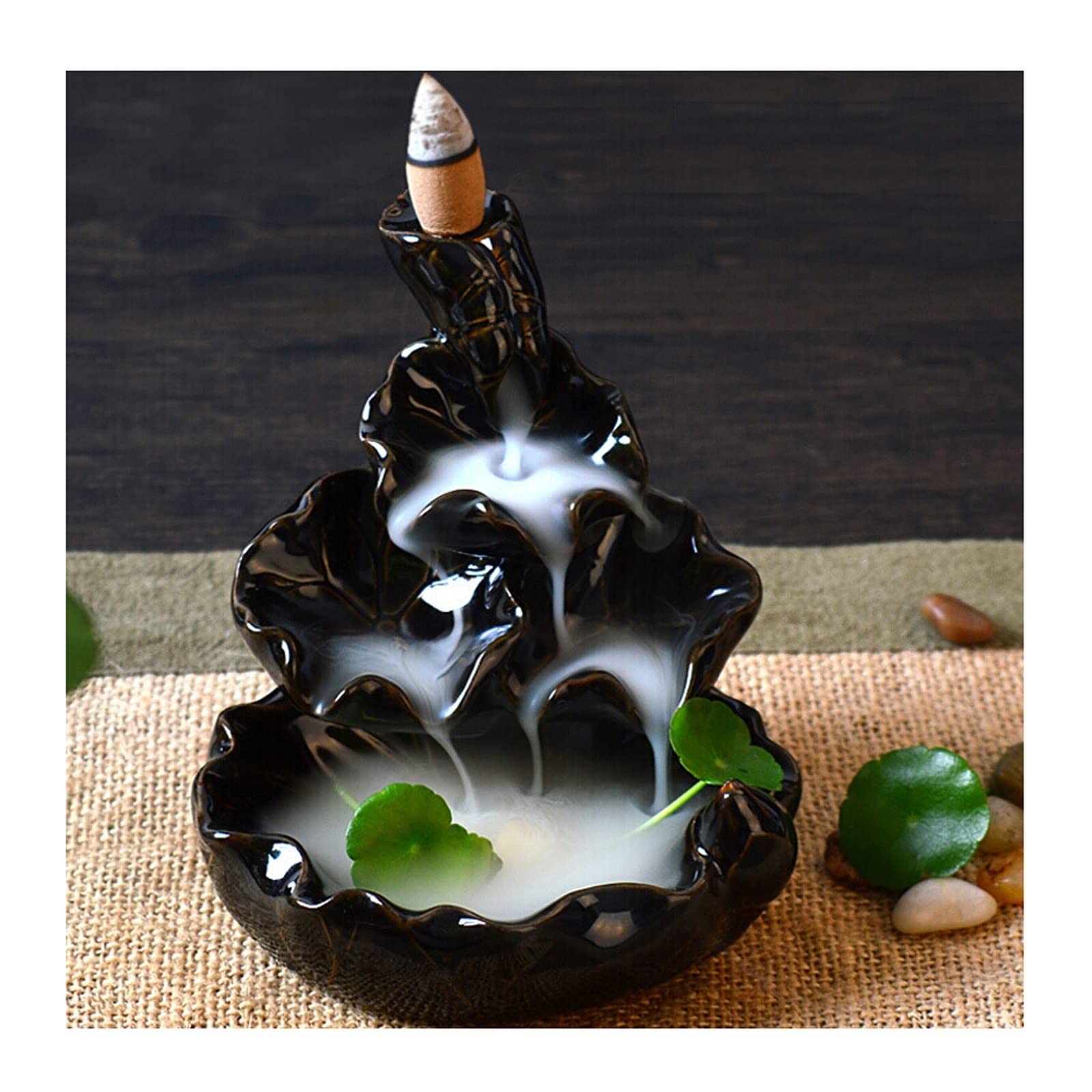 Basxdrfxz A Incense Holder Base Waterfall Incense Burner, Return, Stand, Handmade Ceramic Reflux Home Decoration Ornaments