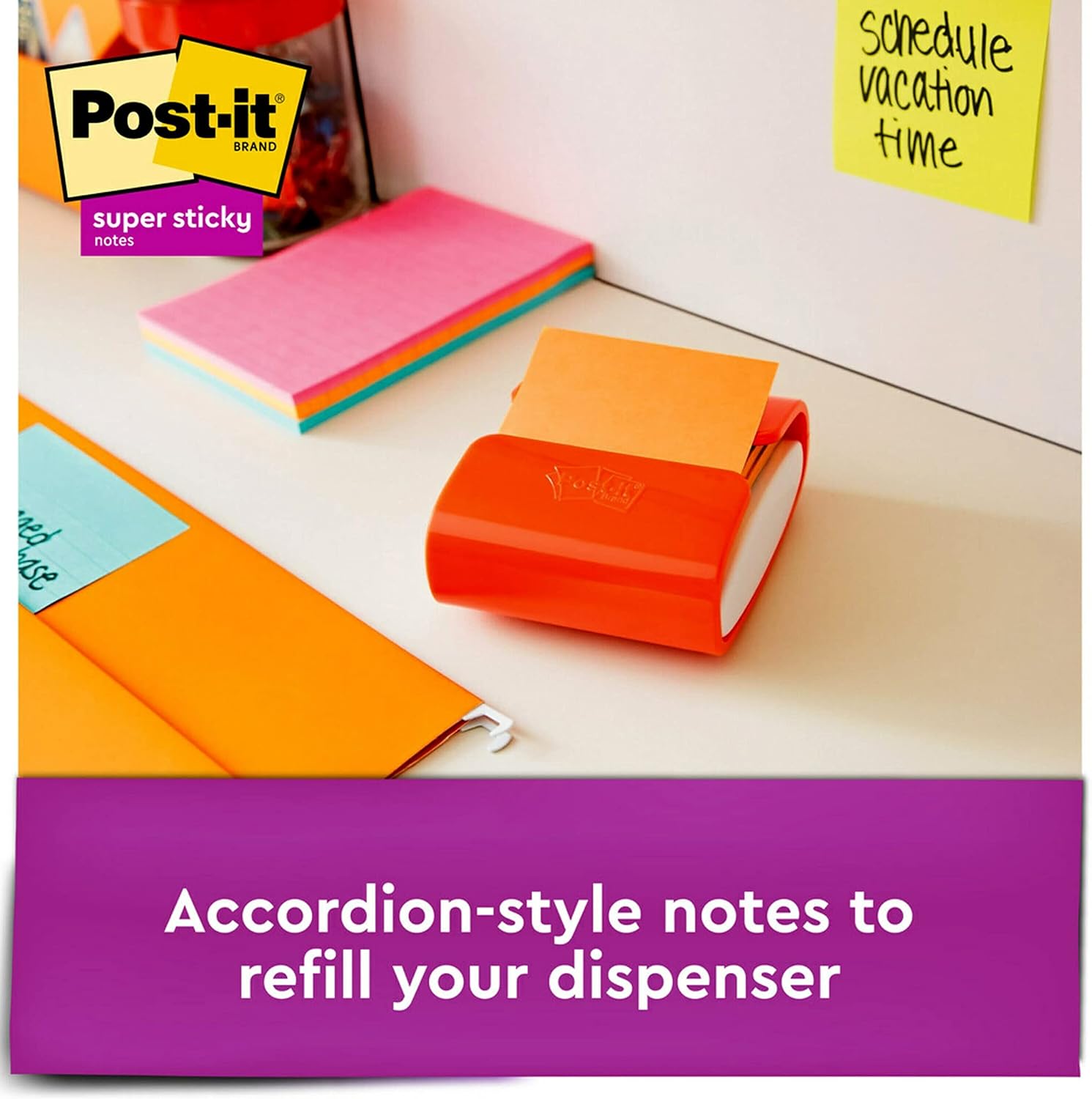 Post-it Super Sticky Pop-up Notes, 3x3 in, 10 Pads, 2x the Sticking Power, Rio de Janerio Collection, Bright Colors (Orange, Pink, Blue, Green),Recyclable (R330-10SSAU)
