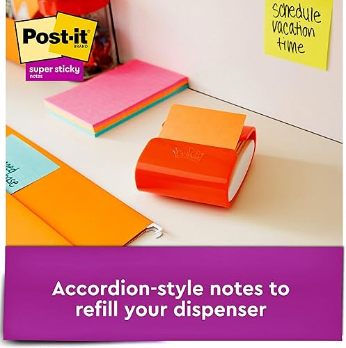 Vista 3 de Post-it Notas emergentes superadhesivas, 3 x 3 pulgadas, 10 blocs, 2 unidades de The Sticking Power, colección Río de Janerio, colores brillantes