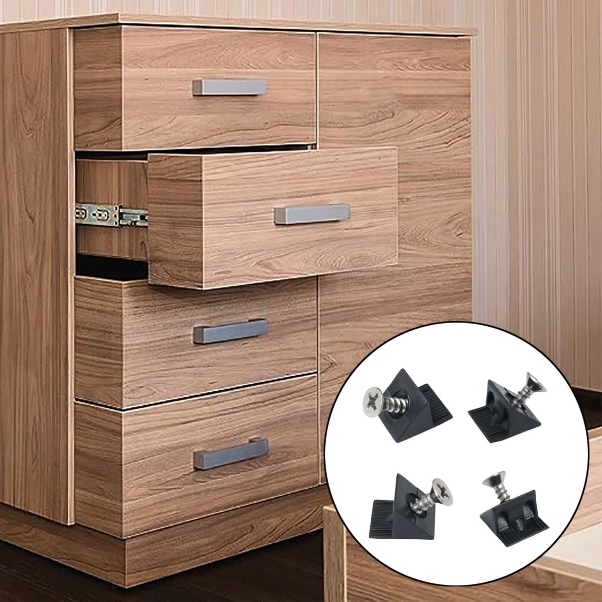 ZOFUN 500 Pcs Drawer Bottom Sagging Repair Brackets, 4 X 16 Mm Drawer Repair Kit With Screws