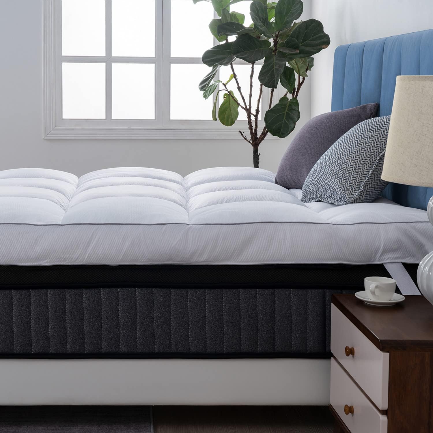 QUEEN ROSE Soft Plush Mattress Topper 3 Inch King Size Bed