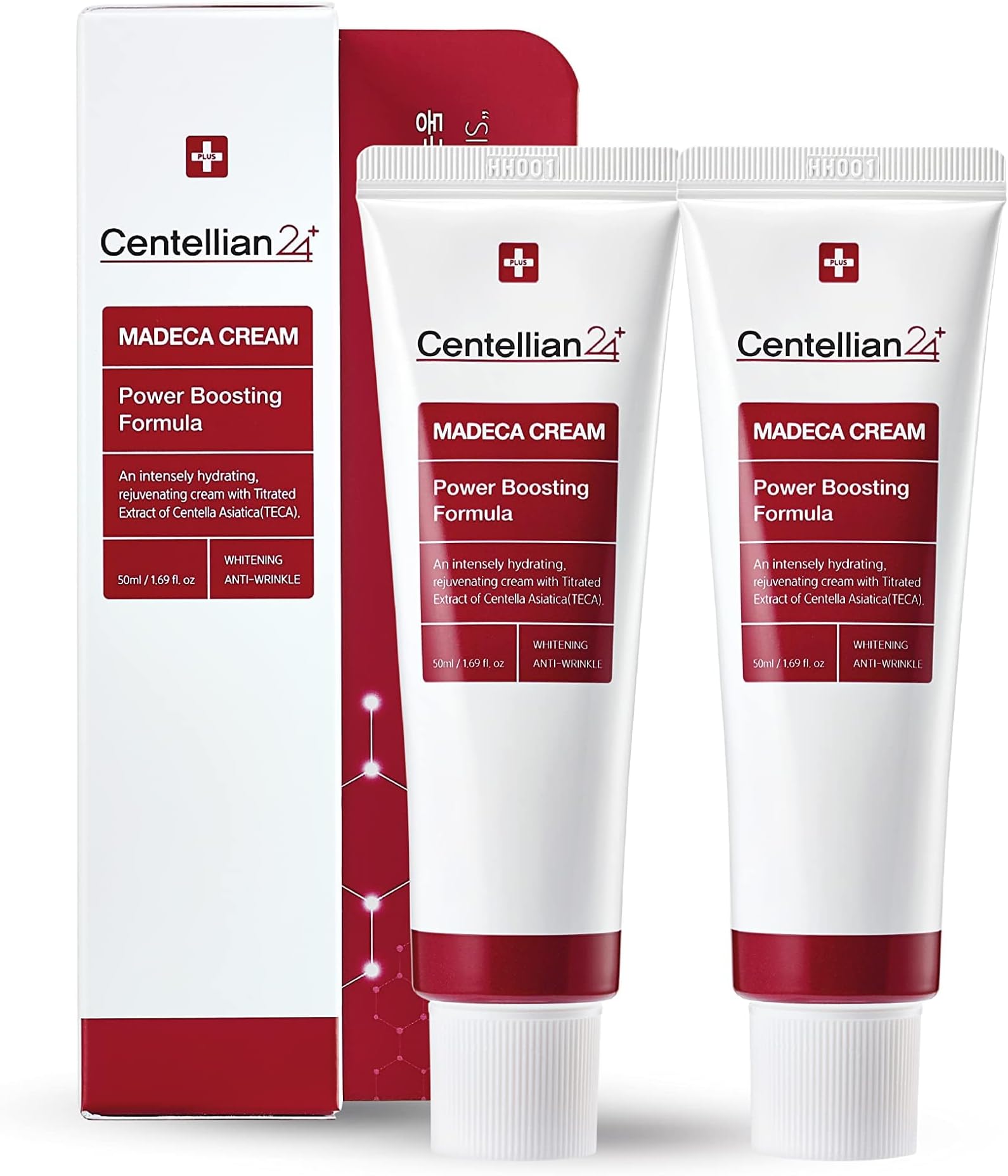 Madeca Cream Power Boosting Formula (1.7+1.7fl oz) - Centella Moisturizer for Face, Korean Skin Care. Dry, Sensitive Skin. TECA, Centella Asiatica, Madecassoside