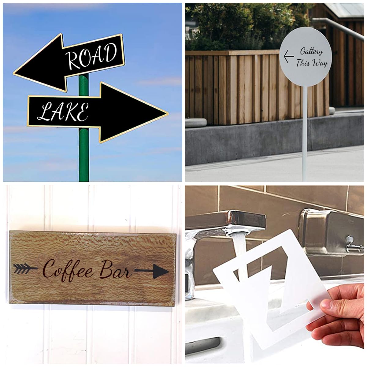 Plantillas de letras del alfabeto de 1 pulgada para pintar, paquete de 70 plantillas de letras y números con letreros para pintar en madera, plantillas reutilizables de números y letras para pizarra,