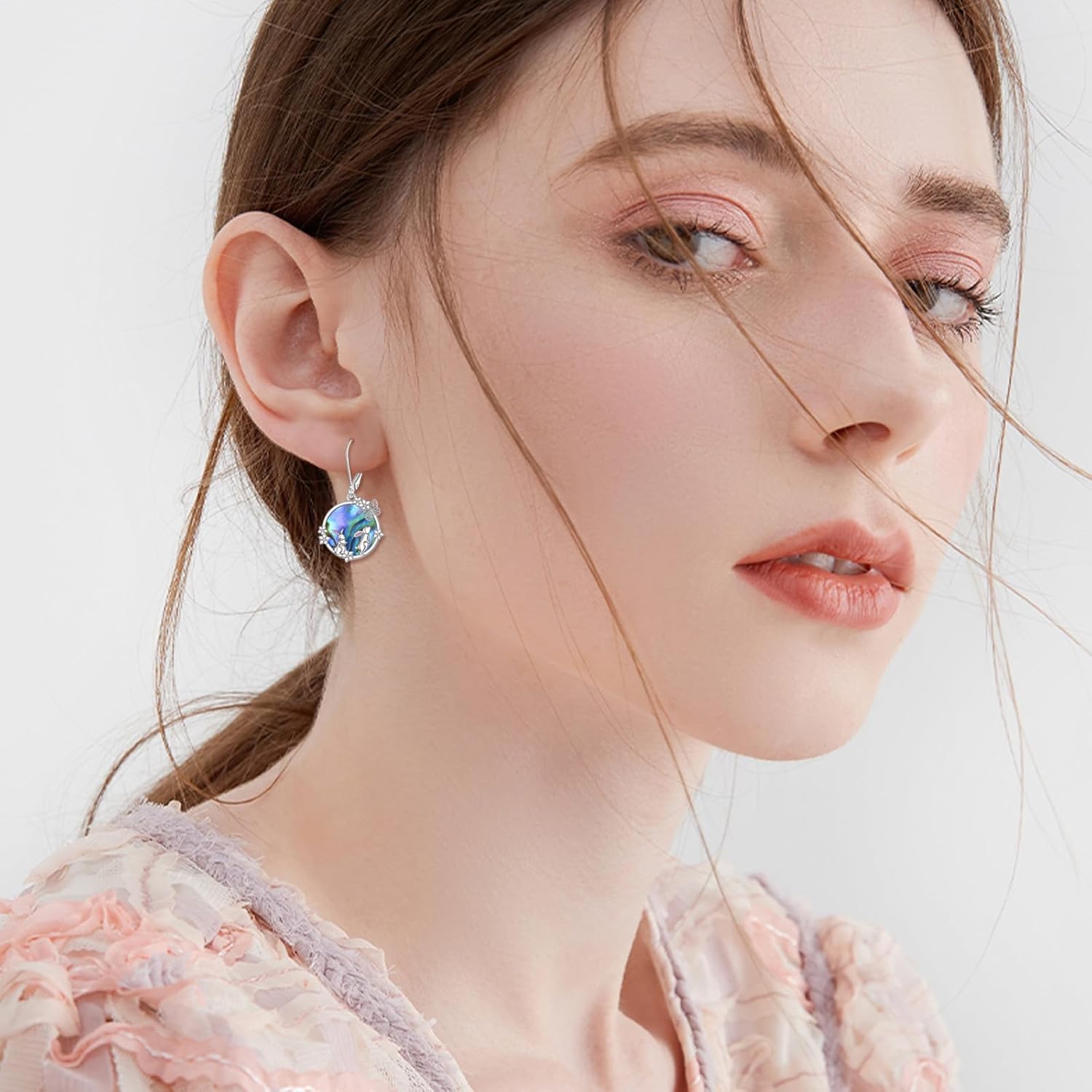 Dove/Bunny/Cat/Teddy/Beetle/Hummingbird/Tiger Earrings 925 Sterling Silver Dangle Leverback Earrings Animal Jewelry Gifts for Women - Image 4