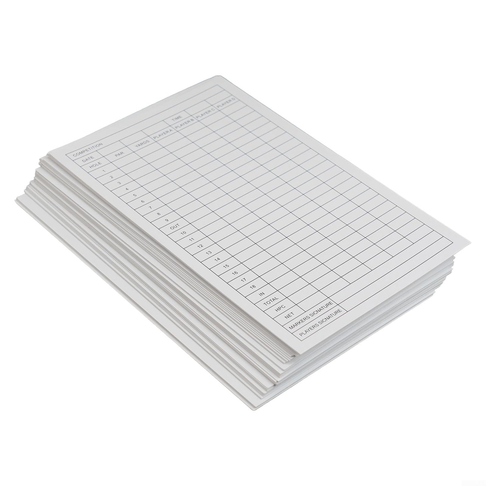 Paquete de 40 tarjetas de puntuación de golf, papel recubierto para miembros de palos de golf, árbitros y participantes del torneo