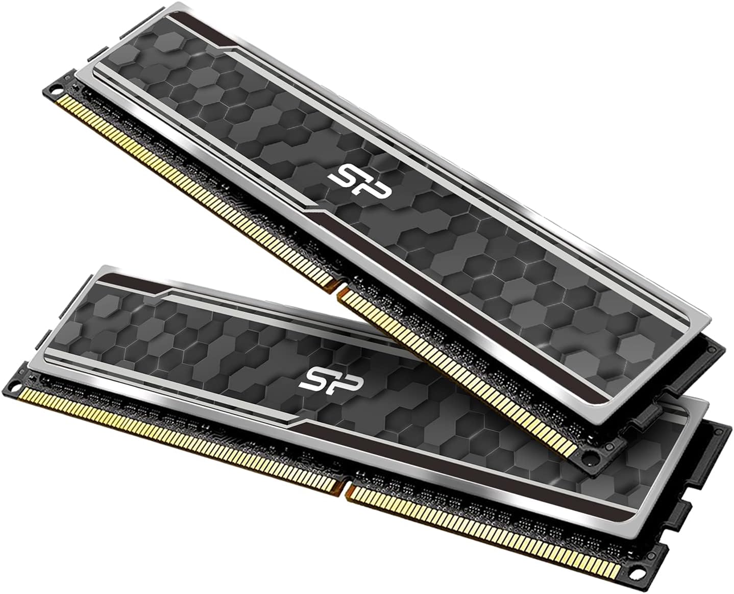 SP Silicon Power Gaming Series DDR4 RAM 32GB (16GBx2) 3200MHz (PC4 25600) 288-pin CL16 1.35V UDIMM Desktop Memory Module with Heatsink Grey SP032GXLZU320BDAJ7