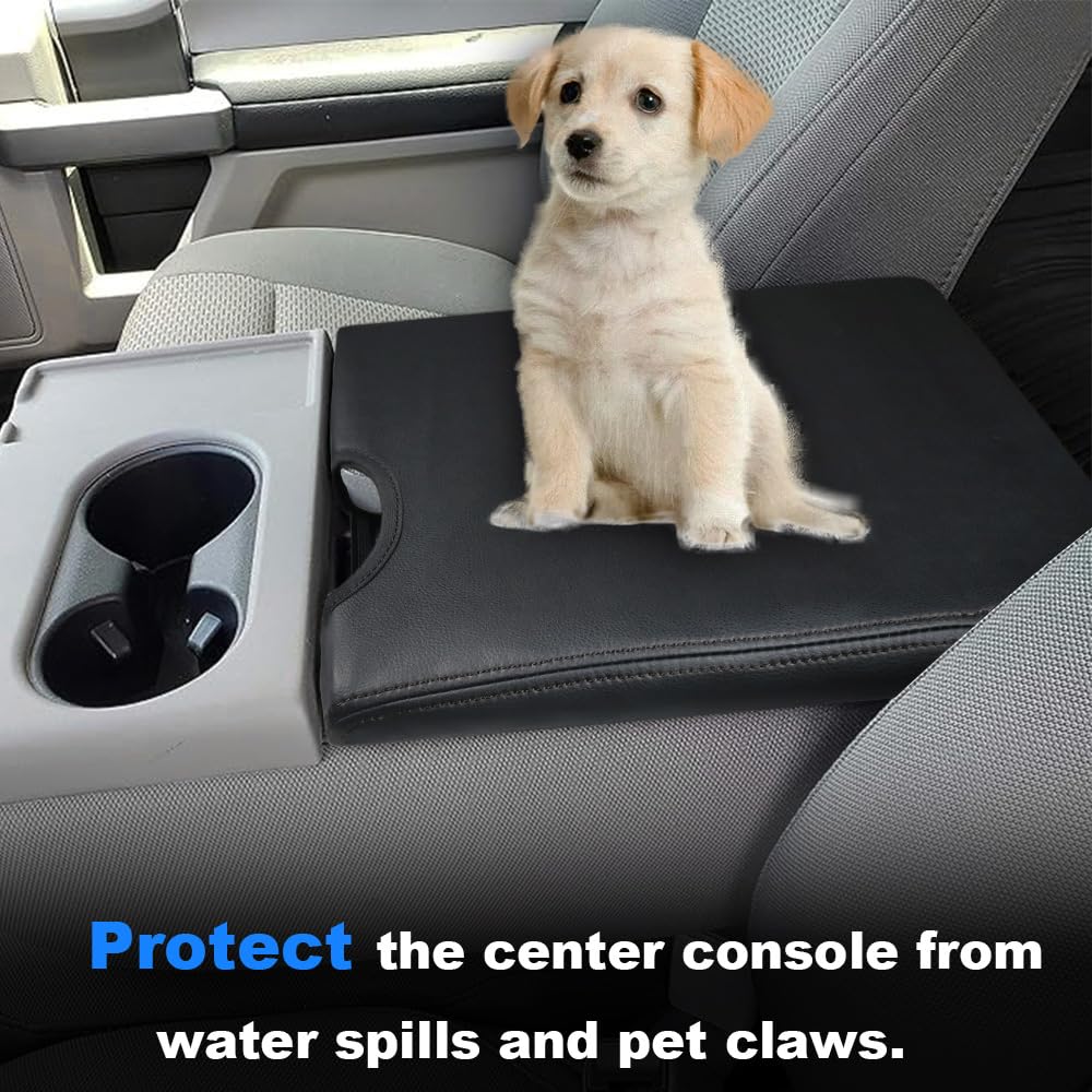 Fits Ford F150 2015-2023 Jump Seat Center Console Lid Armrest Cover Pad Black - Foto 4