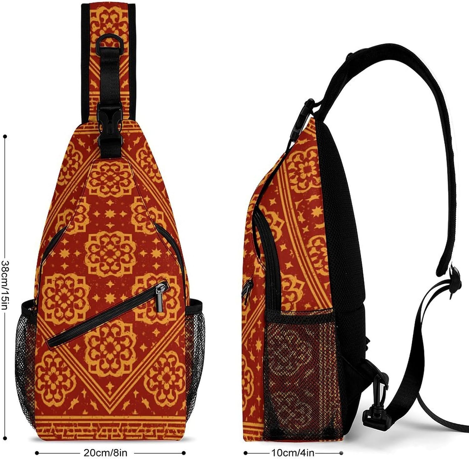 Bohemian And Y2K Sling Crossbody Bag Lightweight Chest Shoulder Backpack for Outdoor Sports