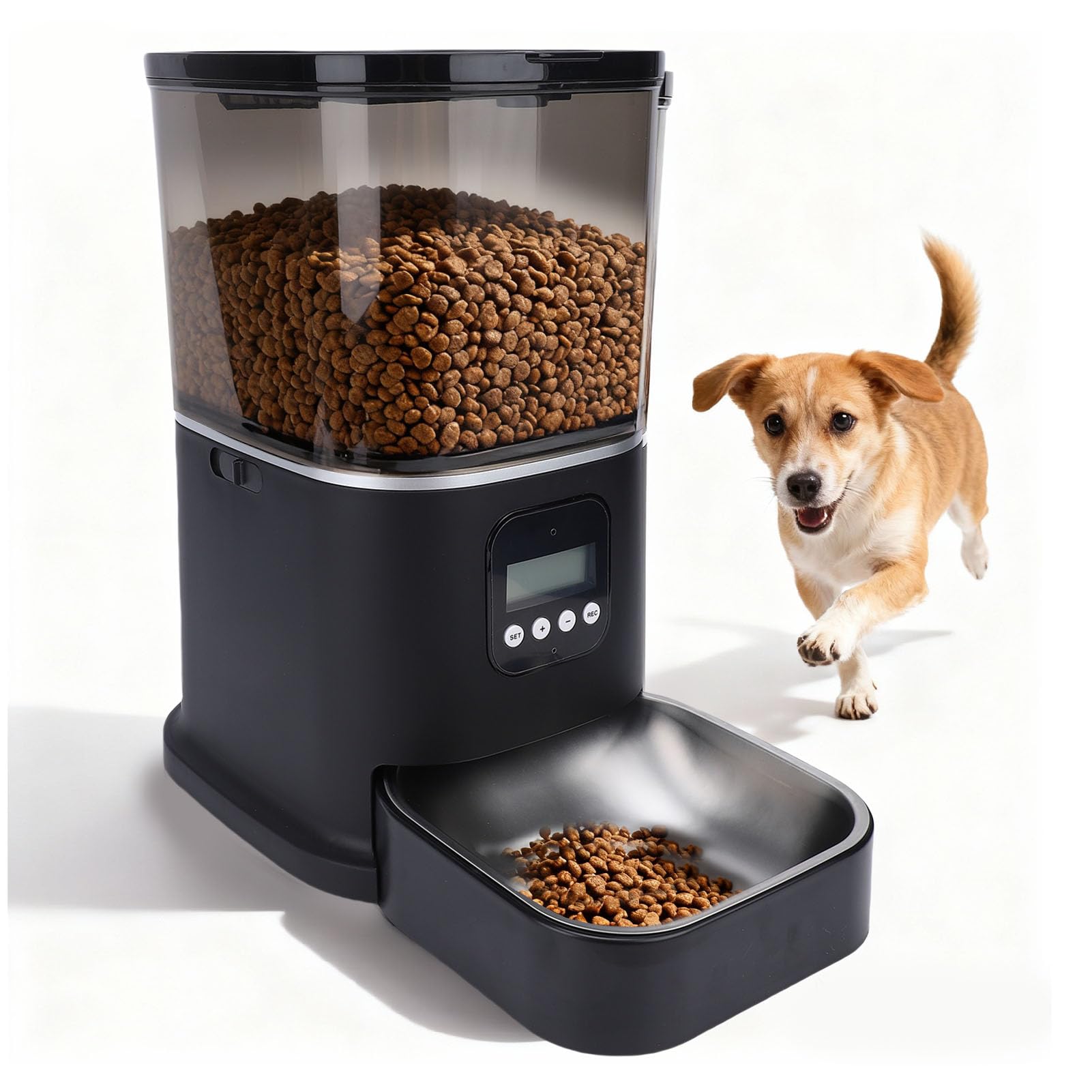 Haofy Alimentador Automático para Gatos Dispensador Inteligente de Alimentos para Mascotas de 6 litros con Control LCD Fuente de Alimentación Dual Alimentación Temporizada para