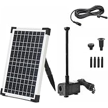 ECO-WORTHY Solar Fountain Water Pump Kit 13 W, 216 GPH Submersible Powered Pump and 13 Watt Solar Panel for Sun Powered Fountain, Fish Pond, Pond Aeration, Hydroponics, Garden Decoration, Aquaculture
