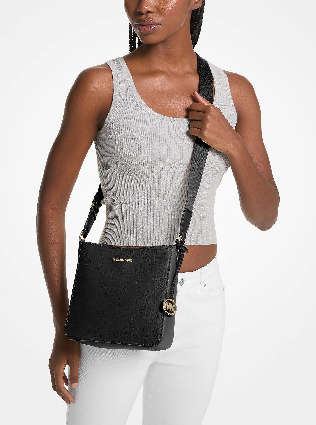 Michael Kors Jet Set Travel Bolso de hombro pequeño Negro, Saffiano negro, Pequeño