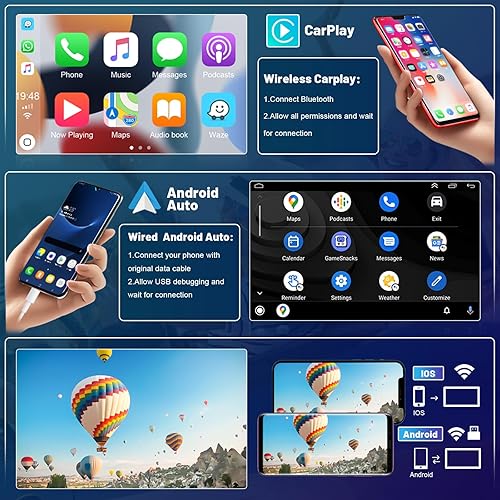 Miniatura 3 de Para Toyota Corolla Radio 2009-2013, Roinvou 2+32G Android 11 CarPlay Estéreo de coche con Android Auto 9 pulgadas Pantalla táctil Bluetooth