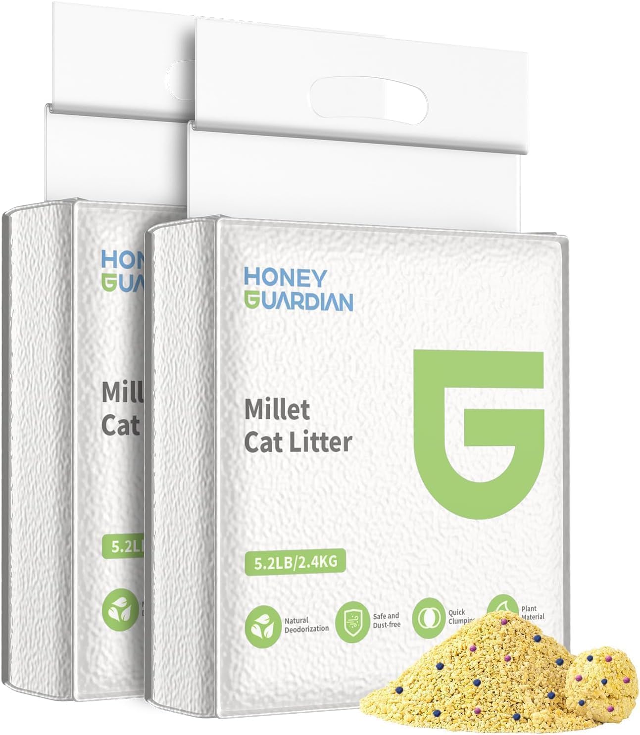 Litière pour chat agglomérante au millet pour éliminer les poussières