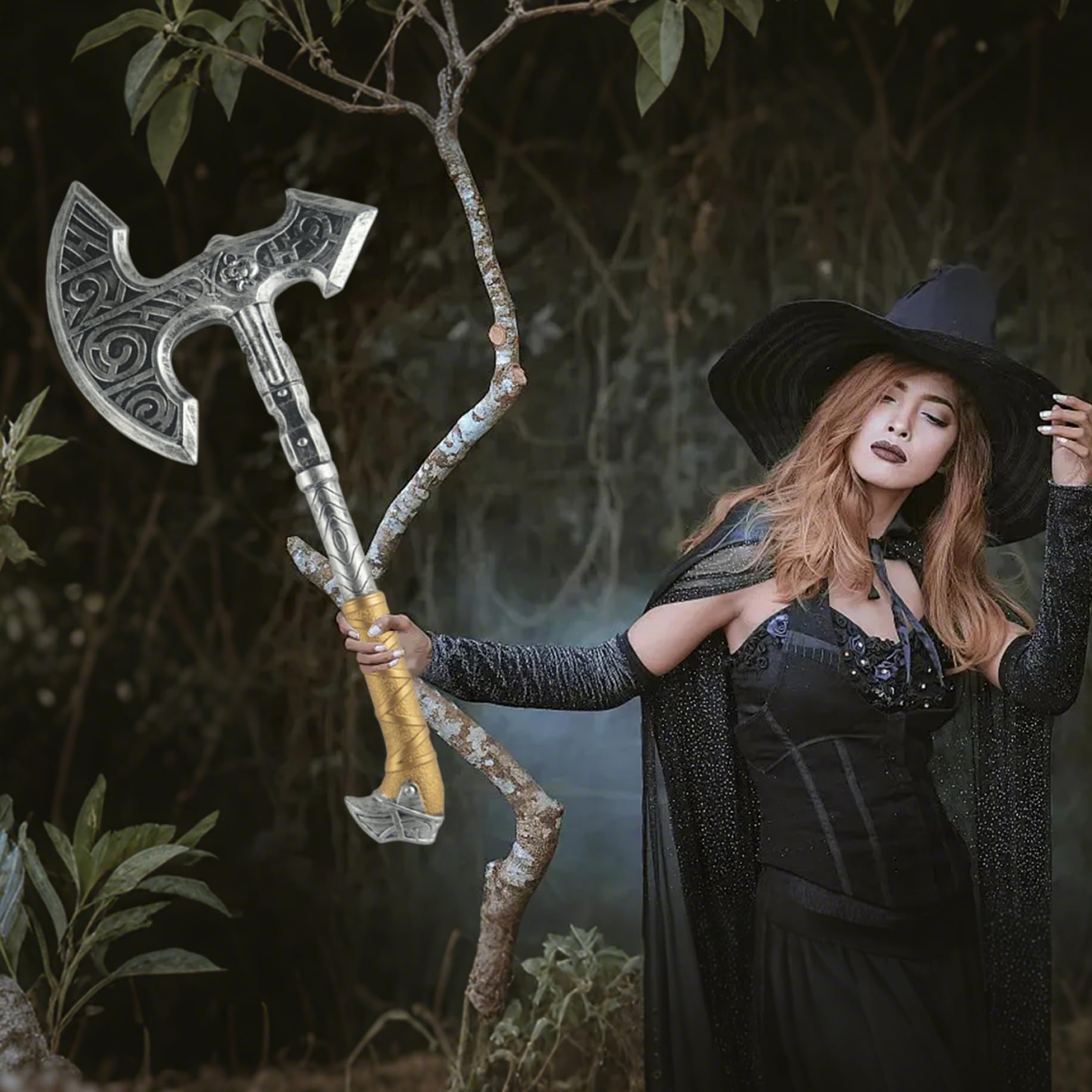 Accessoire de Hache d'halloween 2 pièces, Hache à Main en Plastique réaliste pour déguisement d'halloween, Jeu de rôle fête Cosplay