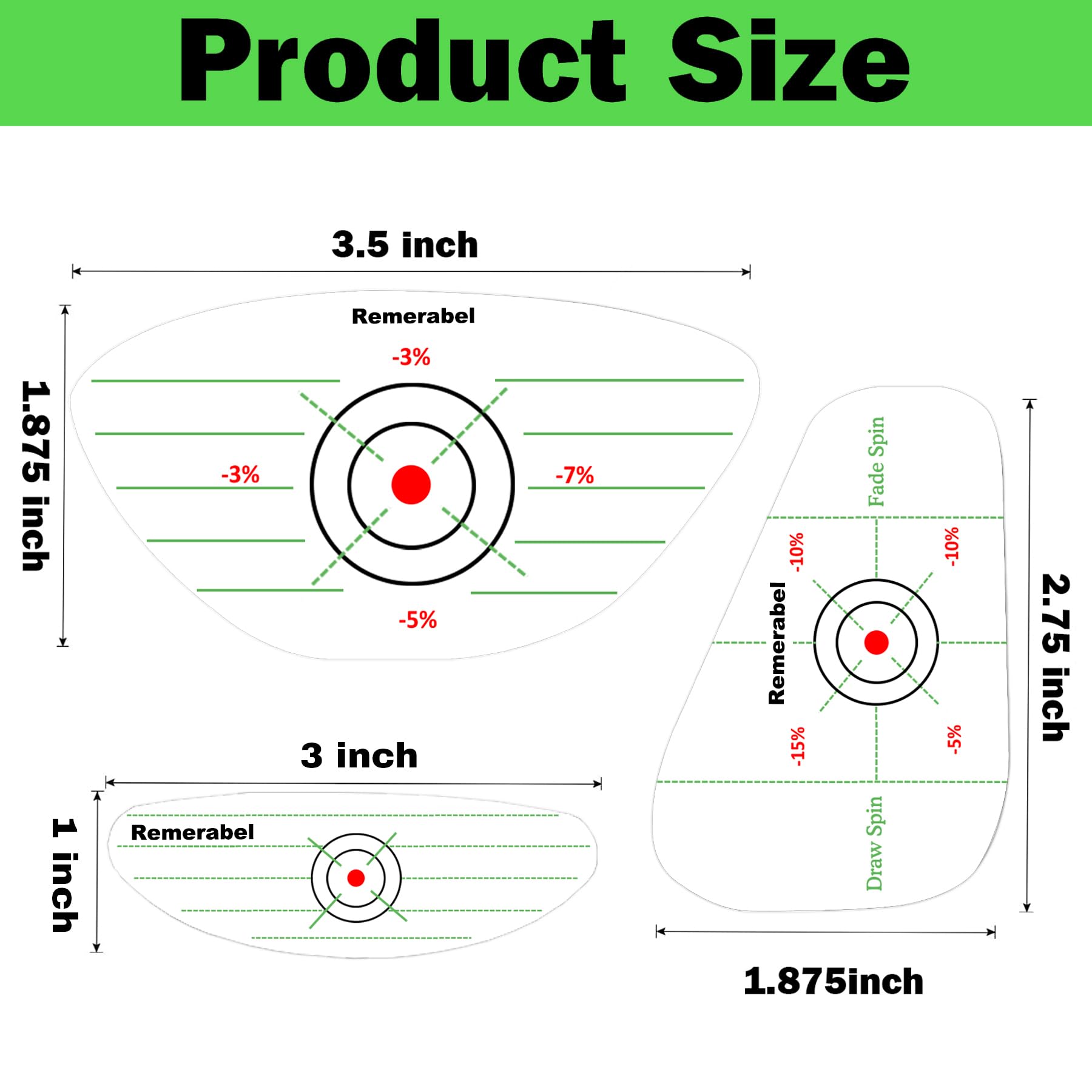 Golf Driver Blue Impact Tape Set Labels 150 pcs Self-Teaching Sweet Spot and Consistency Analysis Training Aids Target Sticker Standard Wood Iron Putters Ball Hitting Recorder for Swing Practice