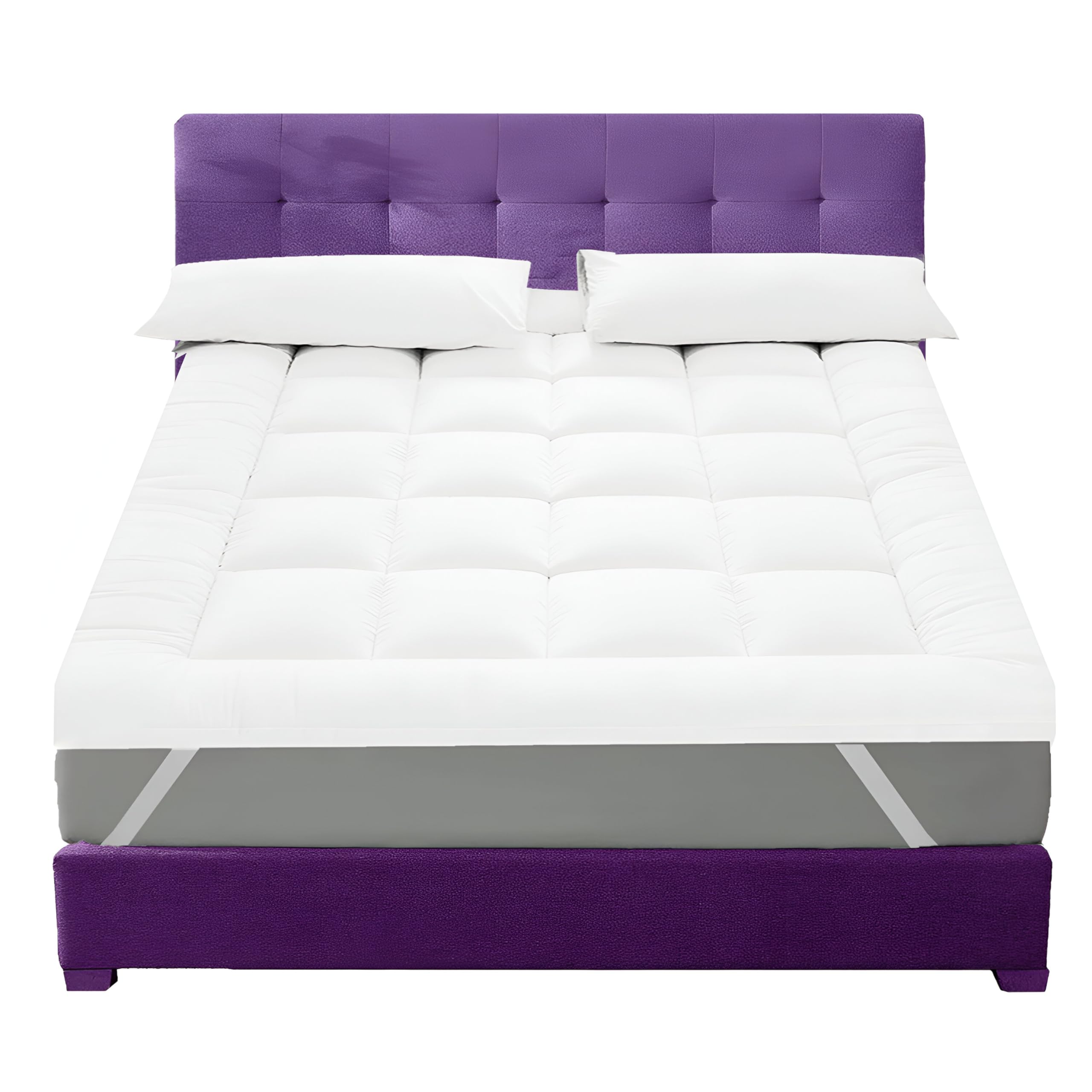 Ethereal Luxuries 4FT Small Double Mattress Topper – 10CM Extra Thick, Soft & Fluffy 3/4 Bed Topper with Strong Straps – Hypoallergenic 4-Inch Mattress Pad for Ultimate Comfort & Luxury – 120x190CM