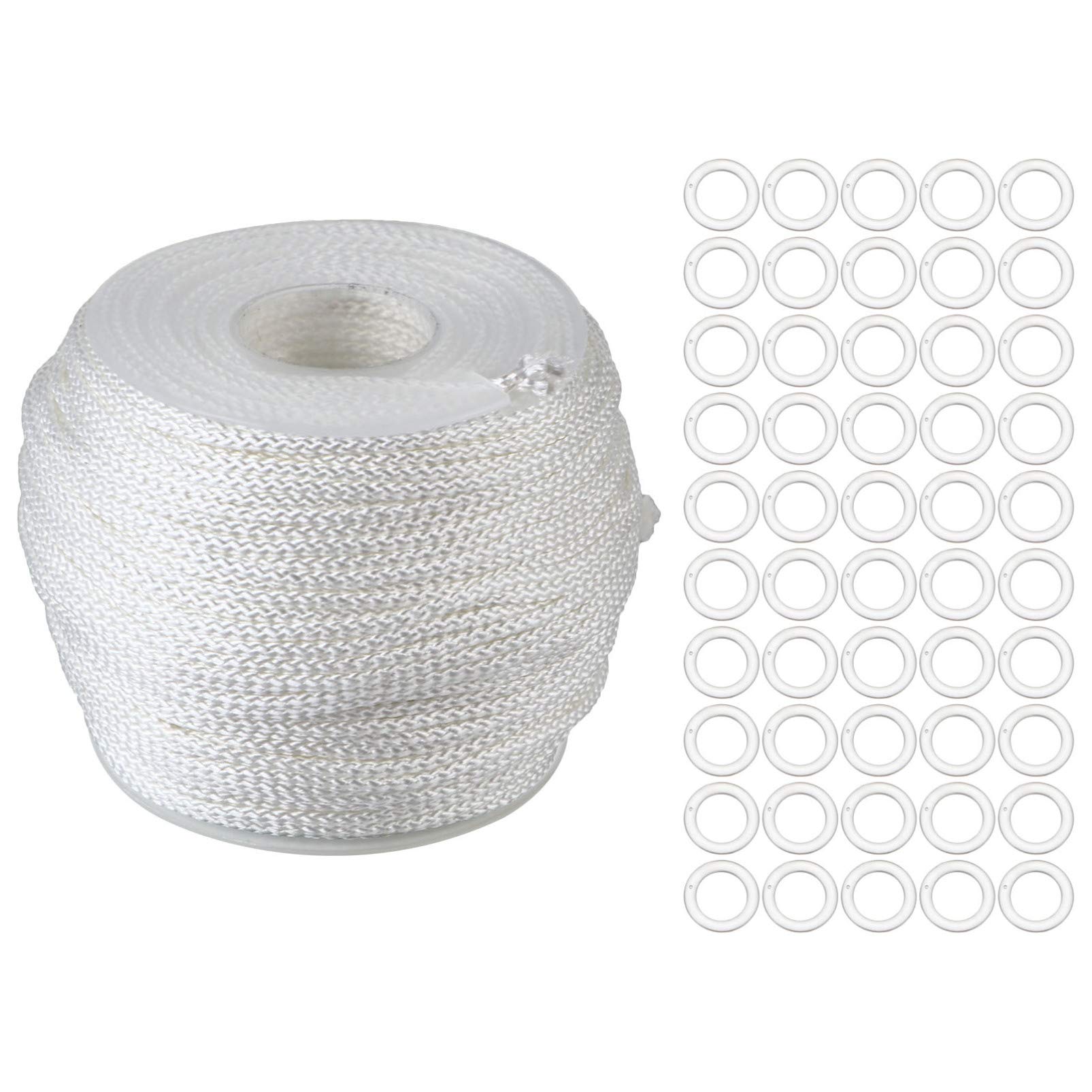 HOOTNEE 1 Set Curtain Rope with Curtain Rings Plastic Wire and Pictures for Home Decor and Window Treatments