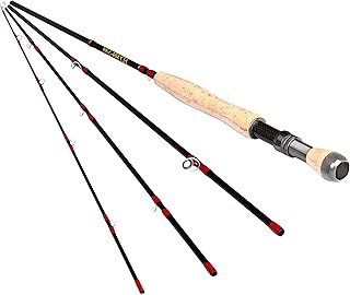 8ft 3-4wt or 5-6wt 4 Pieces Graphite Carbon Fiber Fly Fishing Rod Light Feel Medium Fast Action Freshwater Fly Rod (8ft 5/6wt)